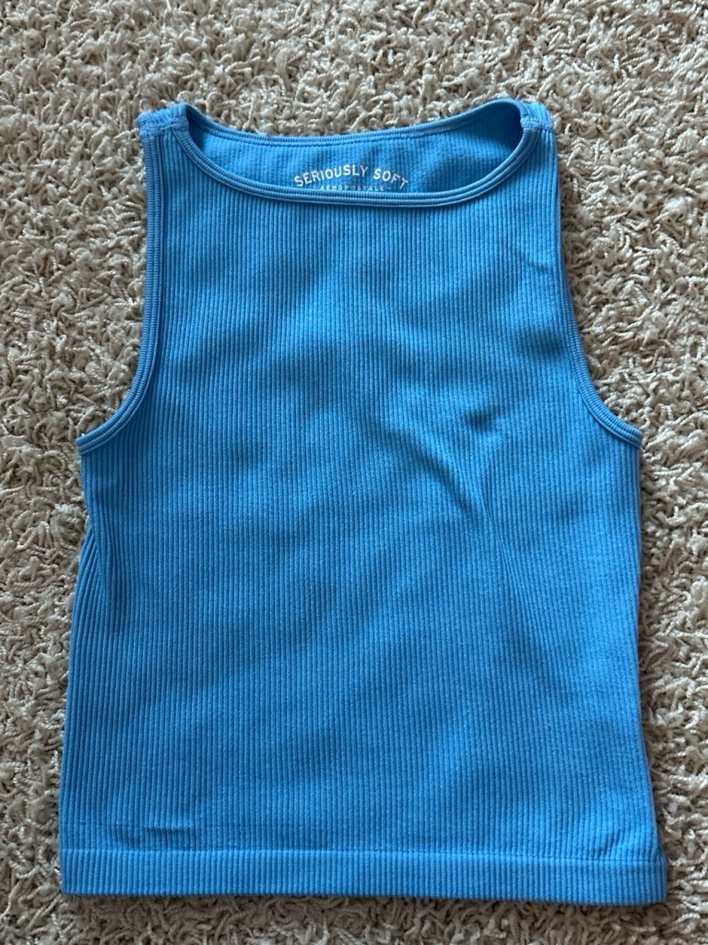 Aeropostale Women’s XS Blue Cropped Ribbed Tank Top